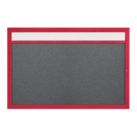 United Visual Products Slim Enclosed Corkboard, 36"x36", White Alum Frame/Keylime UVEB3636-WHITE-KEYLIME